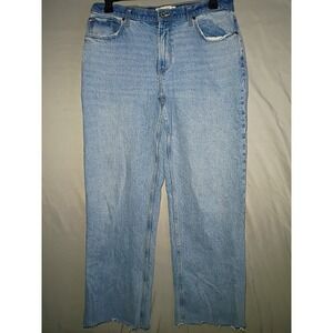 Abercrombie & Fitch Baggy Jeans Womens 10R 30 Baggy Low Rise Curve Love Raw Hem